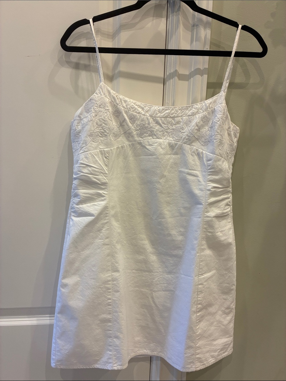 Zara White Lace-Trim Slip Dress 100% cotton cool. No damages 💗